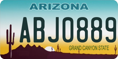 AZ license plate ABJ0889