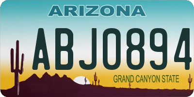AZ license plate ABJ0894
