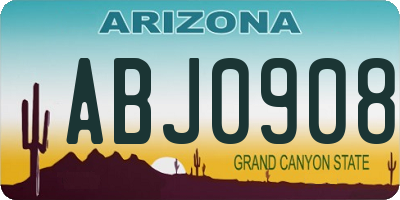 AZ license plate ABJ0908