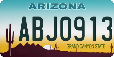 AZ license plate ABJ0913