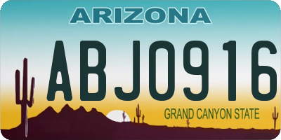 AZ license plate ABJ0916
