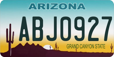 AZ license plate ABJ0927
