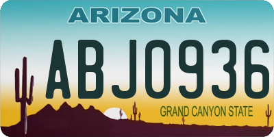 AZ license plate ABJ0936