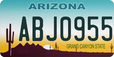 AZ license plate ABJ0955