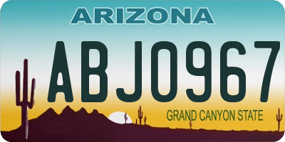 AZ license plate ABJ0967