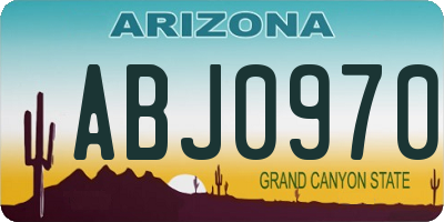AZ license plate ABJ0970