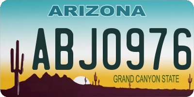 AZ license plate ABJ0976