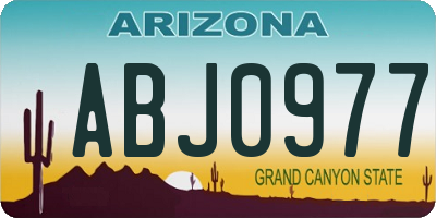 AZ license plate ABJ0977