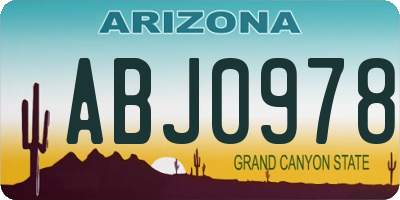 AZ license plate ABJ0978