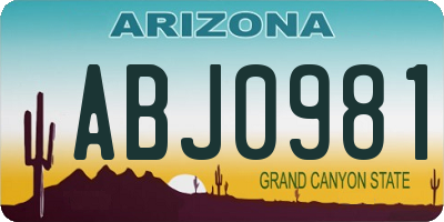 AZ license plate ABJ0981