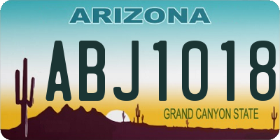 AZ license plate ABJ1018
