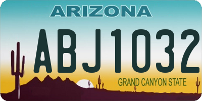 AZ license plate ABJ1032