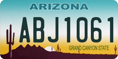 AZ license plate ABJ1061