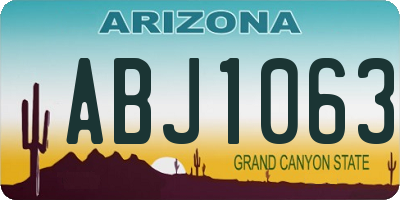 AZ license plate ABJ1063