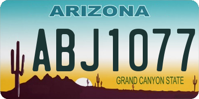 AZ license plate ABJ1077