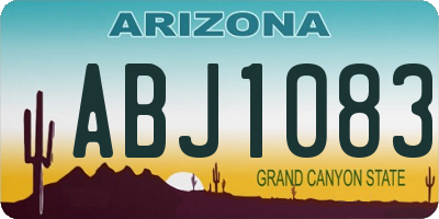 AZ license plate ABJ1083