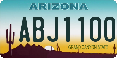 AZ license plate ABJ1100