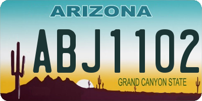 AZ license plate ABJ1102