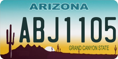 AZ license plate ABJ1105