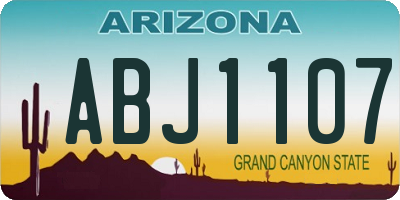 AZ license plate ABJ1107