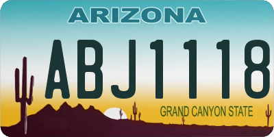 AZ license plate ABJ1118