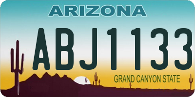 AZ license plate ABJ1133