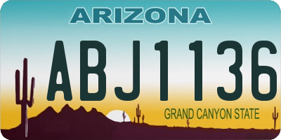 AZ license plate ABJ1136