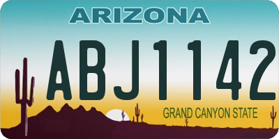 AZ license plate ABJ1142