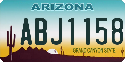 AZ license plate ABJ1158