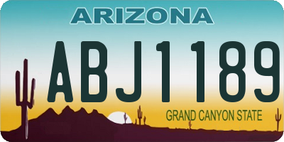 AZ license plate ABJ1189