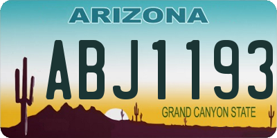 AZ license plate ABJ1193
