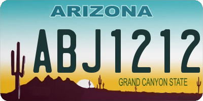 AZ license plate ABJ1212