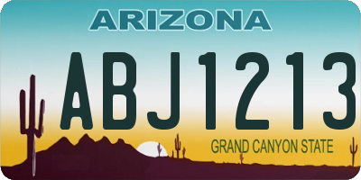 AZ license plate ABJ1213