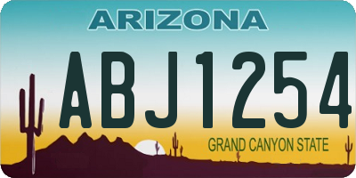 AZ license plate ABJ1254