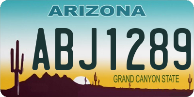 AZ license plate ABJ1289