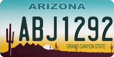 AZ license plate ABJ1292