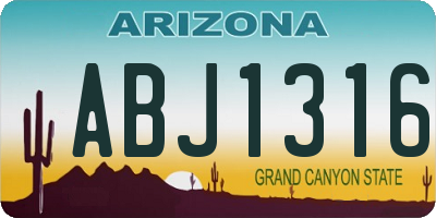 AZ license plate ABJ1316