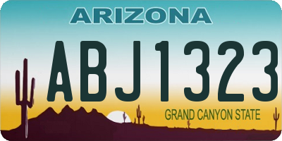 AZ license plate ABJ1323
