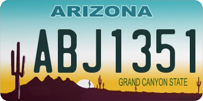 AZ license plate ABJ1351