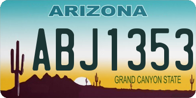 AZ license plate ABJ1353