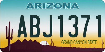 AZ license plate ABJ1371