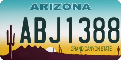 AZ license plate ABJ1388