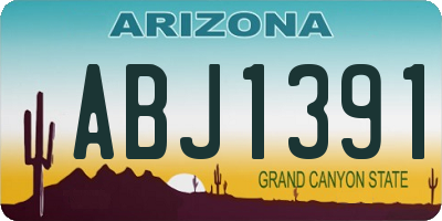 AZ license plate ABJ1391