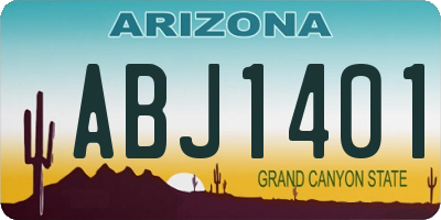 AZ license plate ABJ1401