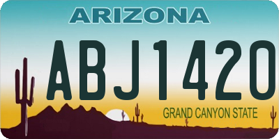 AZ license plate ABJ1420