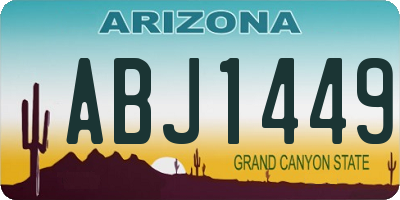 AZ license plate ABJ1449