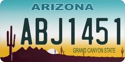 AZ license plate ABJ1451