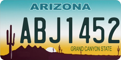 AZ license plate ABJ1452