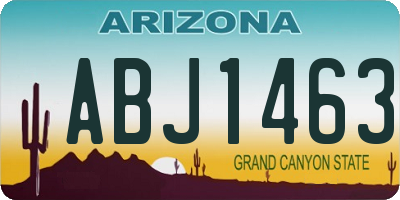 AZ license plate ABJ1463