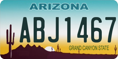 AZ license plate ABJ1467